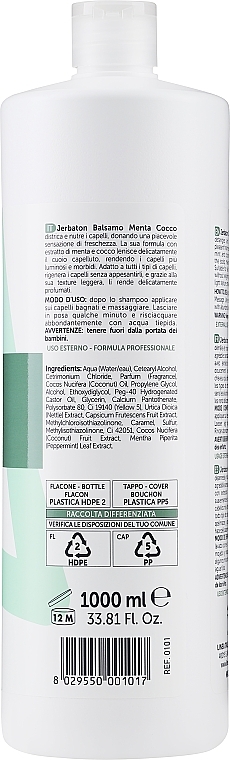 Успокаивающий кондиционер с кокосом и мятой - Linea Italiana New Jerbaton Soothing Coconut Mint Conditioner — фото N2