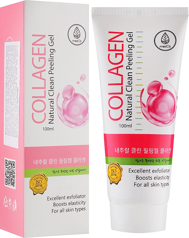 Гель-пілінг для обличчя, з колагеном - Med B Collagen Natural Clean — фото N2