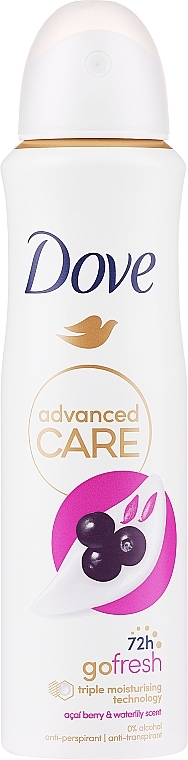 Дезодорант-антиперспирант "Ягоды асаи и водяная лилия" - Dove Advanced Care Acai Berry & Water Lily Antiperspirant Deodorant Spray — фото N1