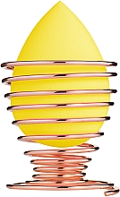 Спонж для макияжа на подставке-спираль, PF-56, желтый - Puffic Fashion — фото N1