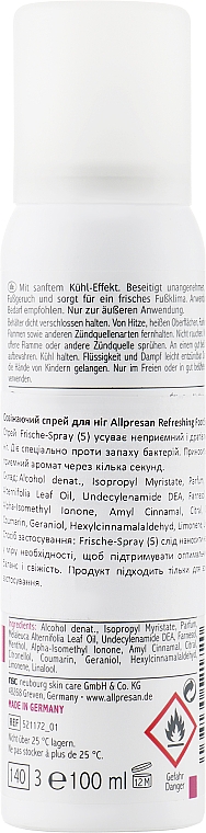 Освіжаючий спрей-дезодорант для стоп - Allpresan Foot Special 5 Frische-Spray — фото N2
