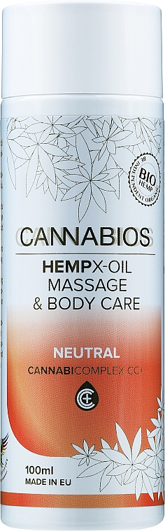 Масажна олія "Нейтральна" - Cannabios Hempx-Oil Massage & Body Care Neutral — фото N1