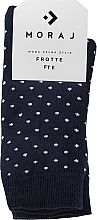 Жіночі махрові шкарпетки в горошок сині - Moraj — фото N1