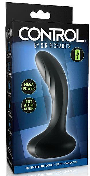 Вібромасажер простати, чорний - PipeDream Sir Richard's Control Ulitimate Silicone P-Spot Massager Black — фото N2