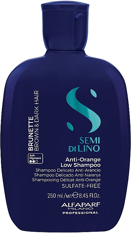 Шампунь для каштановых и темных волос - AlfaParf Milano Semi Di Lino Brunette Anti-Orange Low Shampoo — фото N1