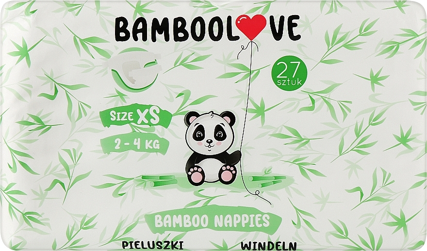Бамбукові підгузки, XS (2-4 кг), 27 шт. - Bamboolove — фото N1