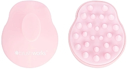 Массажная щетка для шампуня, розовая - Brushworks Shampoo Massage Brush  — фото N2