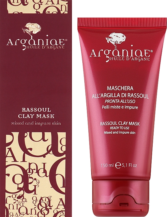 УЦЕНКА Детокс-маска с глиной для лица, тела и волос - Arganiae Huile D'Argane Rhassoul Clay Mask * — фото N4