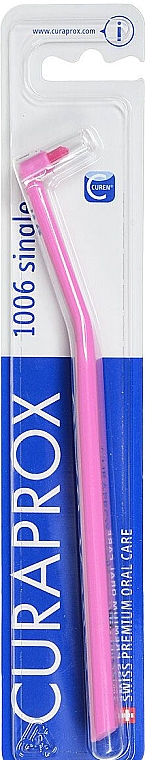 Монопучкова зубна щітка "Single CS 1006", рожева - Curaprox — фото N1
