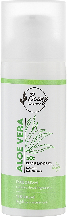 Зволожувальний крем для обличчя з алое вера - Beany Aloe Vera Face Cream — фото N1