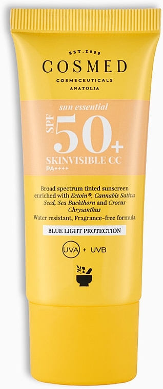 Солнцезащитный CC-крем - Cosmed Sun Essential Skinvisible CC SPF50 Tined Sunscreen — фото N1