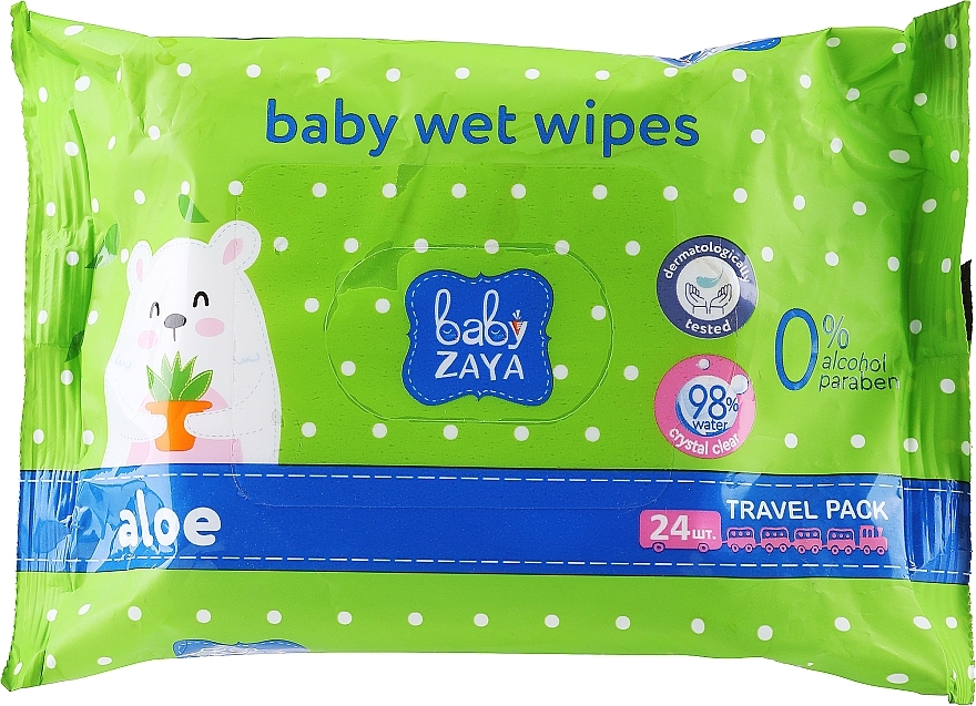 Влажные салфетки "Алоэ", 24шт - Baby Zaya