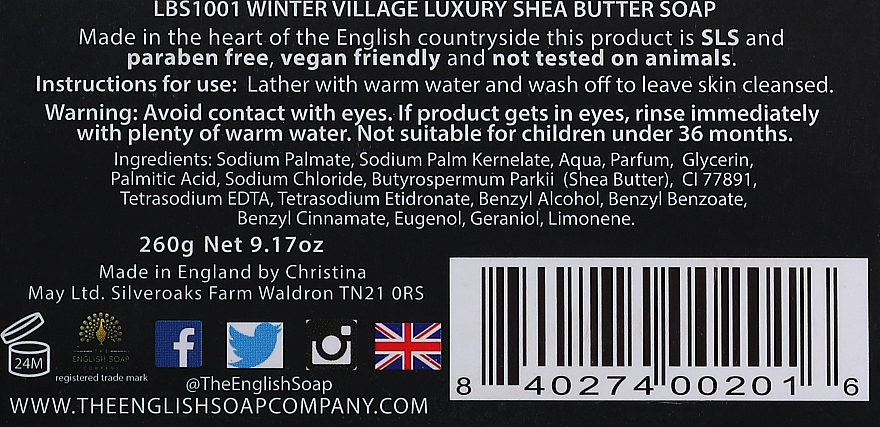 Мило "З Різдвом" - The English Soap Company Winter Village Gift Soap — фото N2