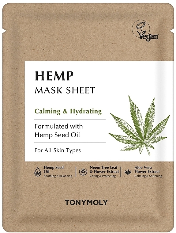 Тканинна маска для обличчя - Tony Moly Hemp Mask Sheet Calming & Hydrating — фото N1