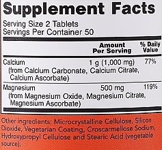 Пищевая добавка "Кальций и магний" - Now Foods Calcium & Magnesium — фото N3
