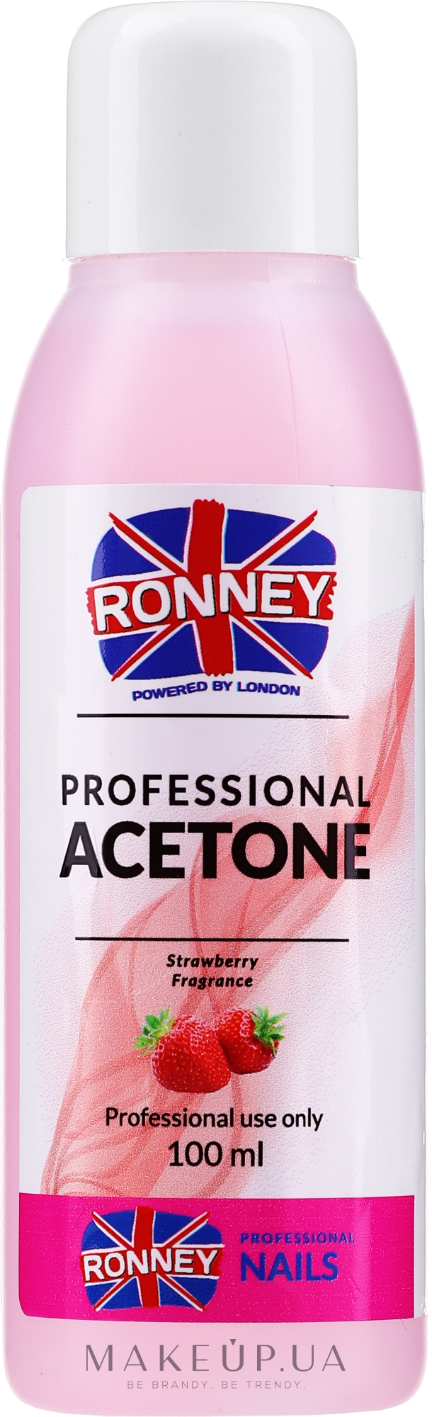 Засіб для зняття лаку "Полуниця" - Ronney Professional Acetone Strawberry — фото 100ml
