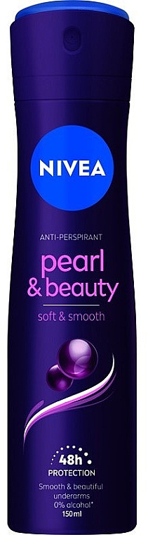 Дезодорант-антиперспирант (спрей) c экстрактом черной жемчужины - NIVEA Pearl & Beauty Black Deodorant Spray — фото N1