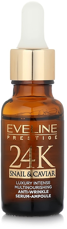 Сыворотка для лица - Eveline Prestige 24k Snail & Caviar Anti-Wrinkle Serum-Ampoule — фото N2