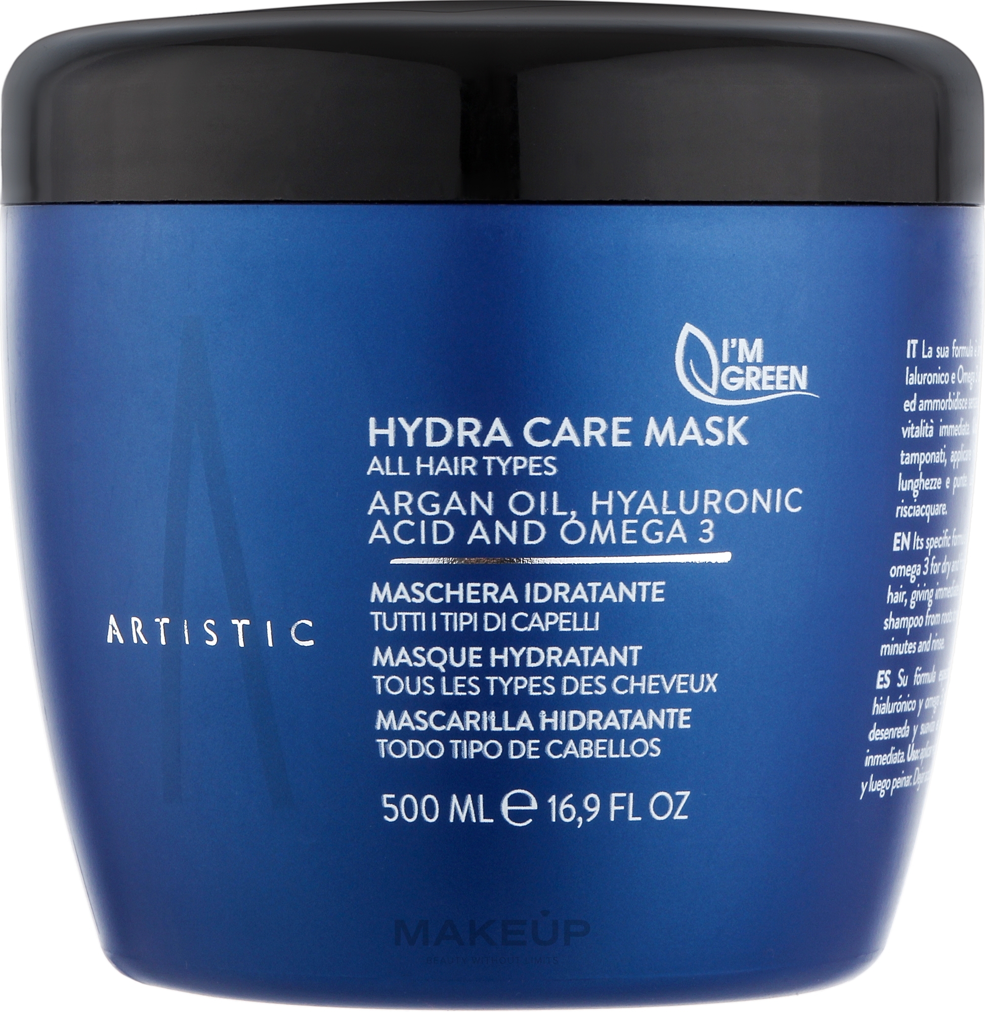 Зволожувальна маска для волосся - Artistic Hair Hydra Care Mask — фото 500ml