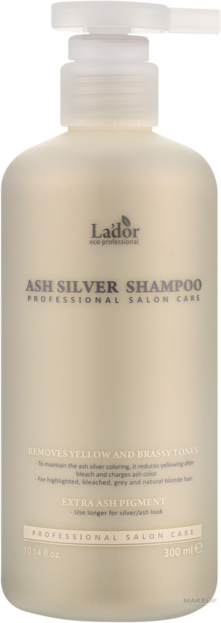 Увлажняющий оттеночный шампунь для светлых волос - La'dor Ash Silver Shampoo — фото 300ml