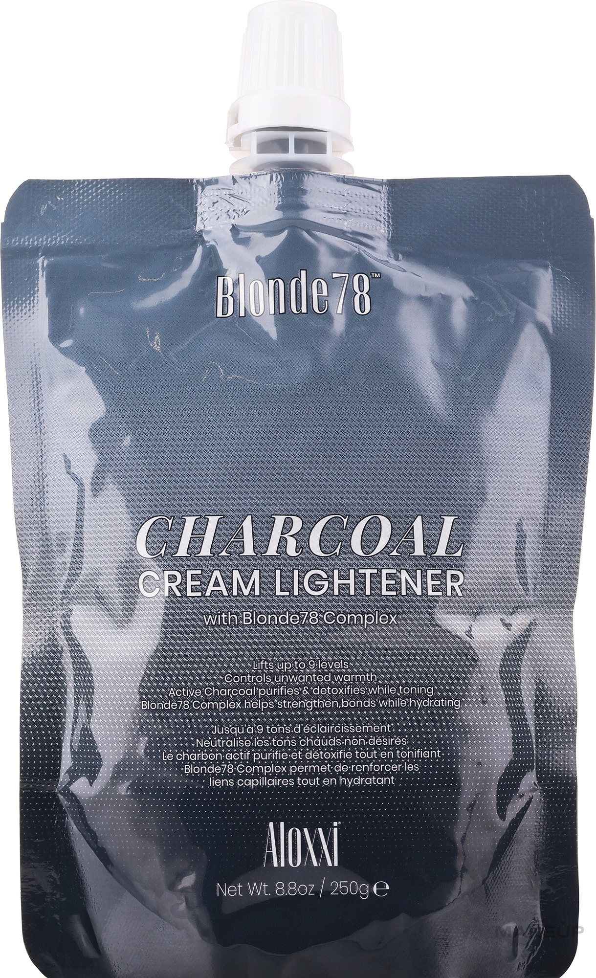 Осветляющий угольный крем для волос - Aloxxi Blonde78 Charcoal Cream Lightener — фото 250g