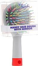 Щетка для волос с зеркальцем, серая - Twish Handy Hair Brush with Mirror Light Grey — фото N2
