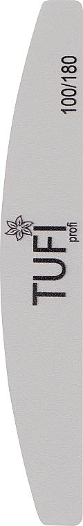 Пилочка для ногтей полукруглая, 100/180, белая - Tufi Profi Premium — фото N1