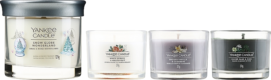 Набір - Yankee Candle Snow Globe Wonderland 3 Votives & 1 Tumbler Candle (candle/3x37g + candle/121g) — фото N2