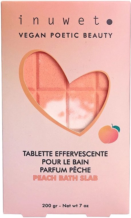 Шипучі таблетки для ванни "Персик" - Inuwet Tablette Bath Bomb Peach — фото N1