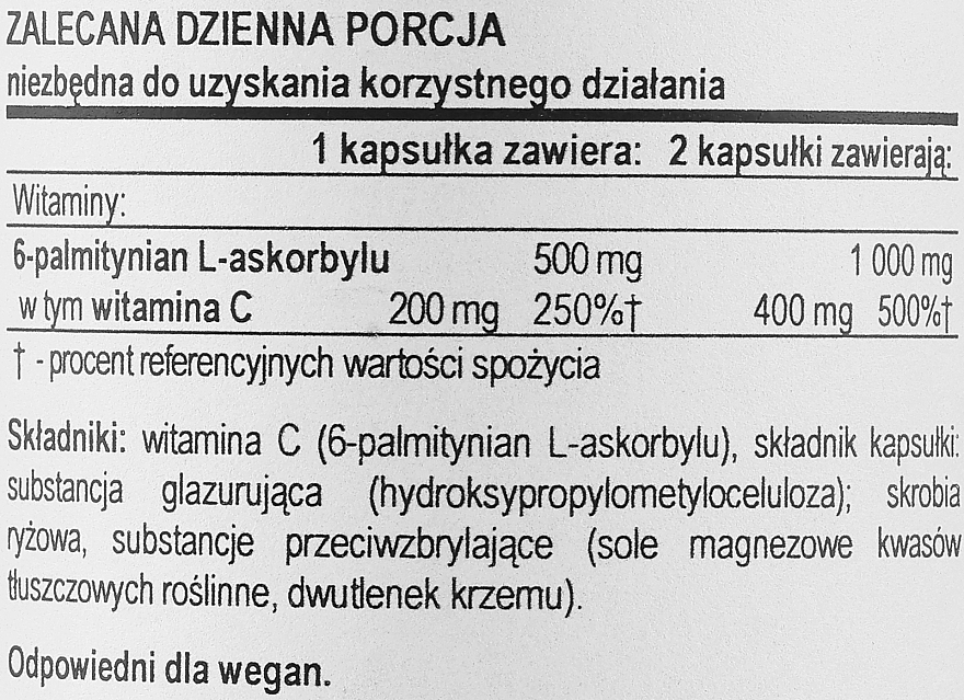 Харчова добавка "Аскорбілпальмітат", 500 мг - Now Foods Ascorbyl Palmitate — фото N3