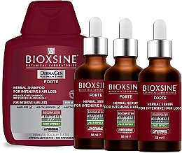 Набор от выпадения волос - Biota Bioxsine DermaGen Forte (shm/300ml + serum/3x50ml) — фото N1