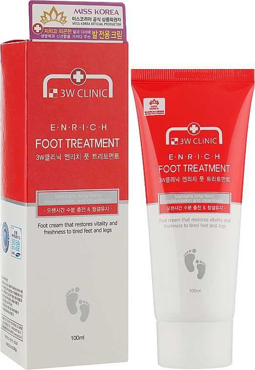 Відновлювальний крем для стомлених ніг - 3W Clinic Enrich Foot Treatment — фото N2
