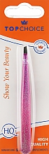 Пінцет скошений "Epoxy Glitter", 75995, рожевий - Top Choice — фото N1