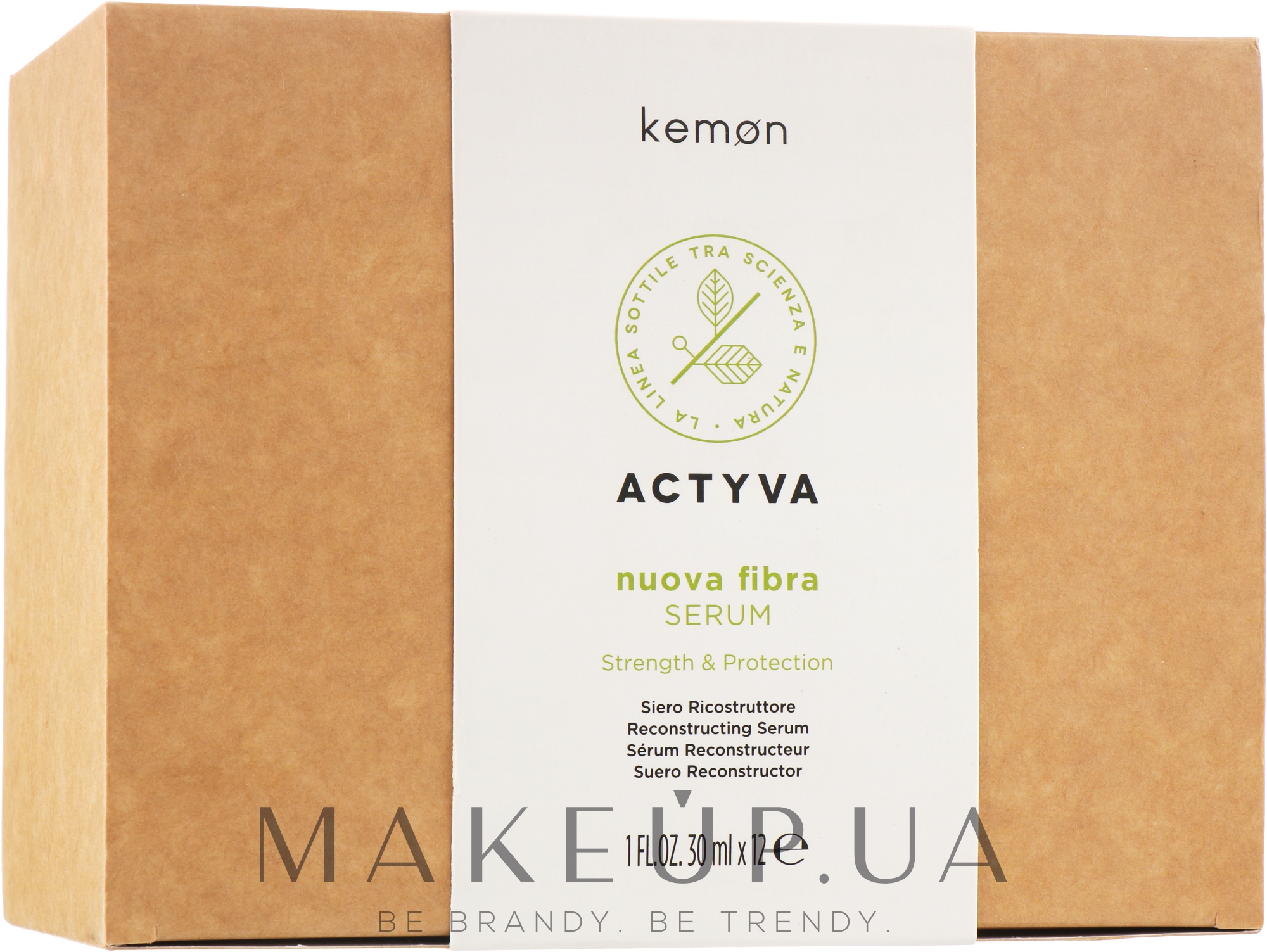 Восстанавливающая сыворотка для волос - Kemon Actyva Nuova Fiber Serum — фото 12x30ml