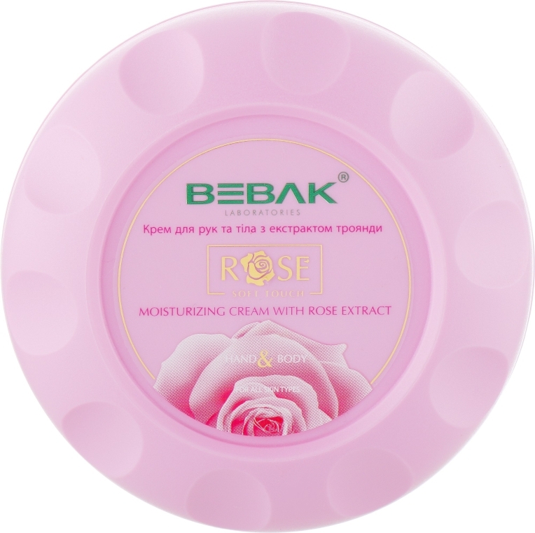 Крем для рук и тела с экстрактом розы - Bebak Laboratories Moisturizing Cream With Rose Extract Hand&Body — фото N1