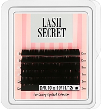 Накладные ресницы, черные, микс, 6 линий (0.1, D, (10,11,12)) - Lash Secret — фото N1
