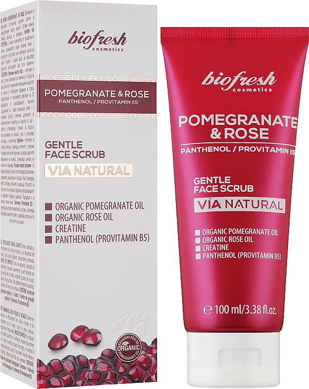 Ніжний скраб для обличчя "Гранат і троянда" - BioFresh Via Natural Pomergranate & Rose Gentle Face Scrub — фото N2