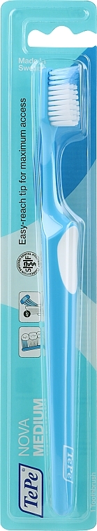 Зубная щетка, голубая - TePe Medium Nova Toothbrush — фото N1