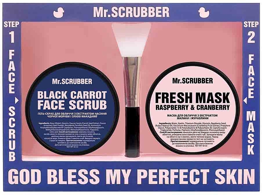 Набір - Mr.Scrubber Perfect Skin. Fresh (f/gel/scr/50ml + f/mask/50ml + acc/1pcs) — фото N1
