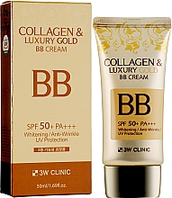 ВВ-крем для обличчя - 3W Clinic Collagen & Luxury Gold BB Cream SPF50+/PA+++ — фото N2