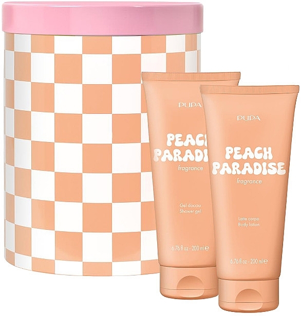 Pupa Peach Paradise - Набор (sh/gel/200ml + b/lot/200ml) — фото N1