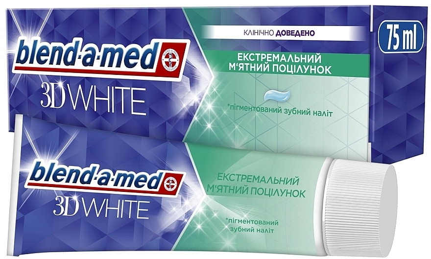 Зубна паста "Екстремальний м'ятний поцілунок" - Blend-a-med 3D White Extreme Mint Kiss Toothpaste — фото N1