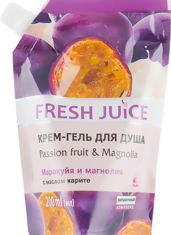 Крем-гель для душу - Fresh Juice Brazilian Carnival Passion Fruit & Magnolia (дой-пак)