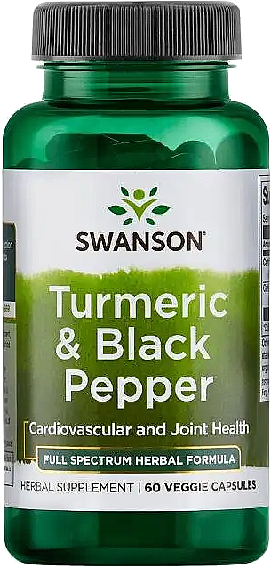 Харчова добавка "Куркума й чорний перець" - Swanson Full Spectrum Turmeric & Black Pepper — фото N1