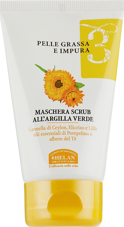 Скраб-маска із зеленої глини - Helah Linea Viso 3 Green Clay Scrub Mask — фото N1