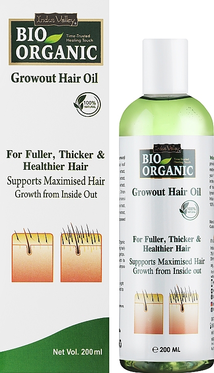 Рослинна олія для волосся - Indus Valley Bio Organic Growout Hair Oil — фото N2