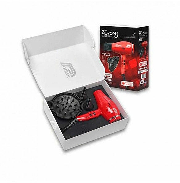 Фен для волос, с диффузором, красный - Parlux Parlux Alyon Air Ionizer Tech Midnight Red & Diffuser — фото N2