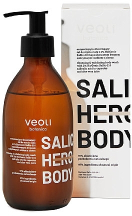 Очищувальний та відлущувальний гель для миття тіла - Veoli Botanica Salic Hero Body — фото N2