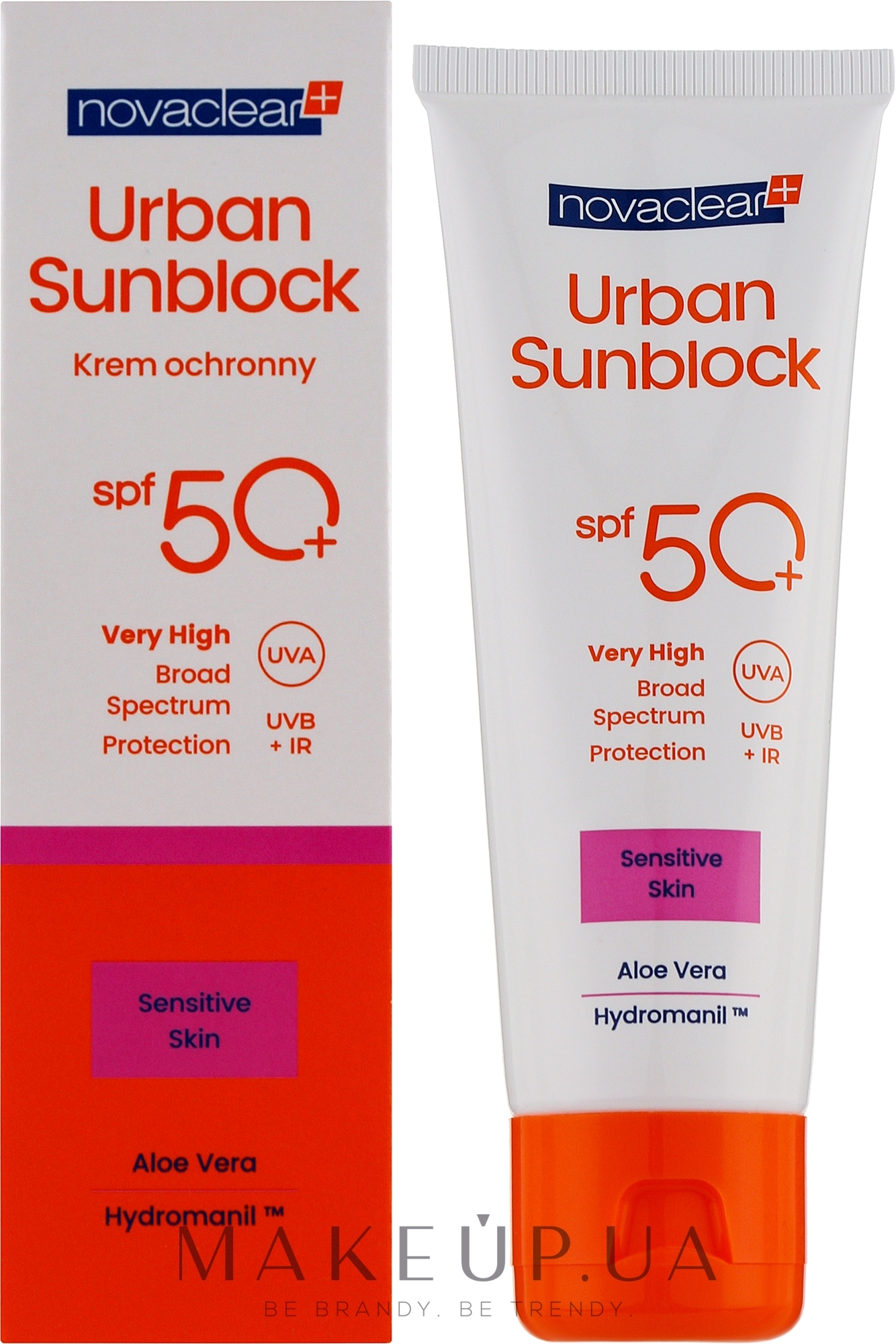 Сонцезахисний крем для чутливої шкіри обличчя - Novaclear Urban Sunblock Protective Cream Sensitive Skin SPF50 — фото 40ml