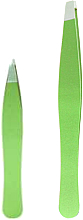 Парфумерія, косметика Набір пінцетів, 2 шт., зелений - Titania Tweezer Set Green